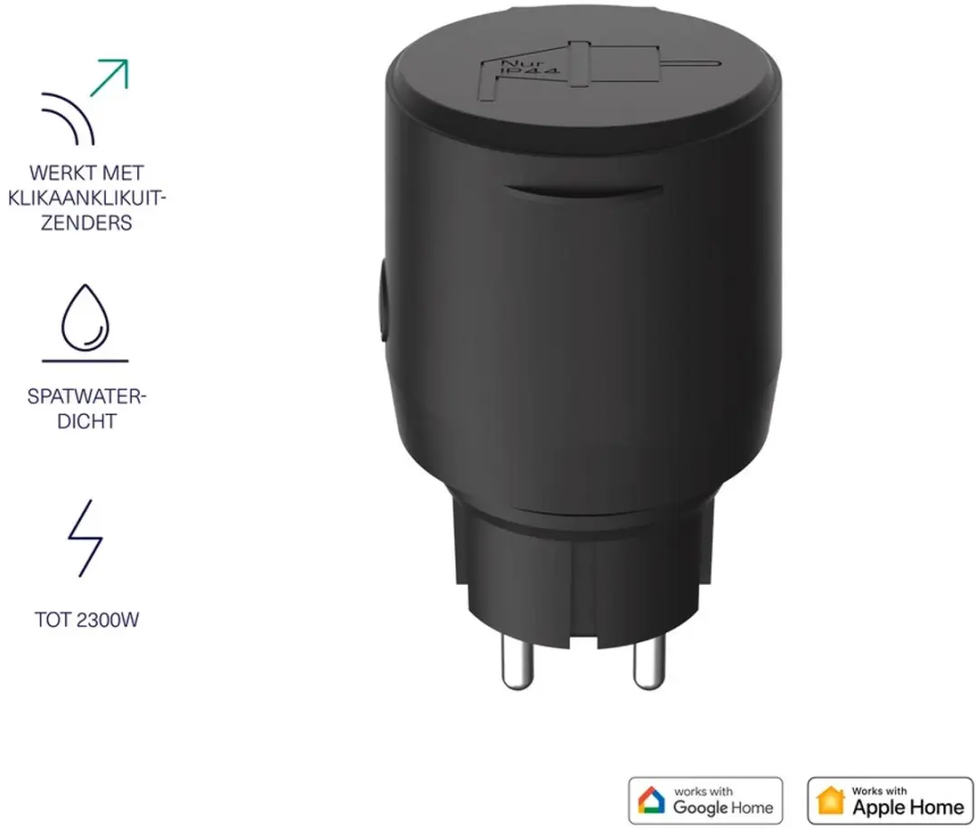 KlikAanKlikUit MAGC-2300 Matter Buiten Stopcontactschakelaar - 2300W - Zwart - afbeelding 6 van 6