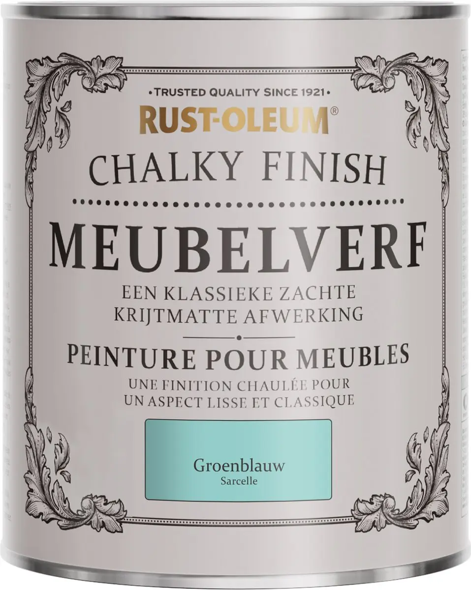Rust-Oleum Blauw Chalky Finish Meubelverf 750ml - Groenblauw