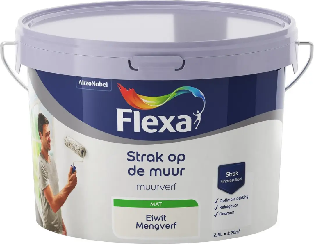 Flexa Strak Op De Muur Muurverf Eiwit 2,5L