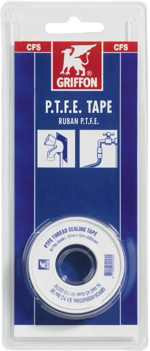 Griffon PTFE Afdichtingstape 12mm x 12m - Wit - afbeelding 6 van 6
