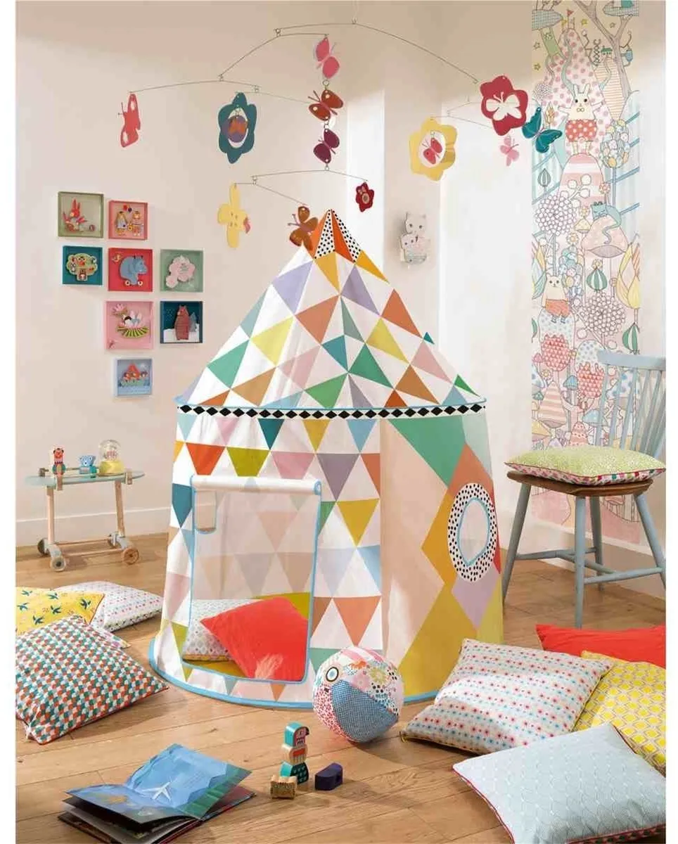 Djeco Kleurrijke Speeltent 130x106cm - Multi - afbeelding 3 van 6
