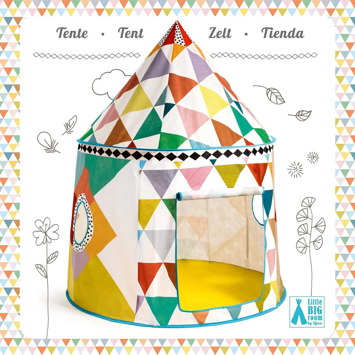 Djeco Kleurrijke Speeltent 130x106cm - Multi - afbeelding 5 van 6