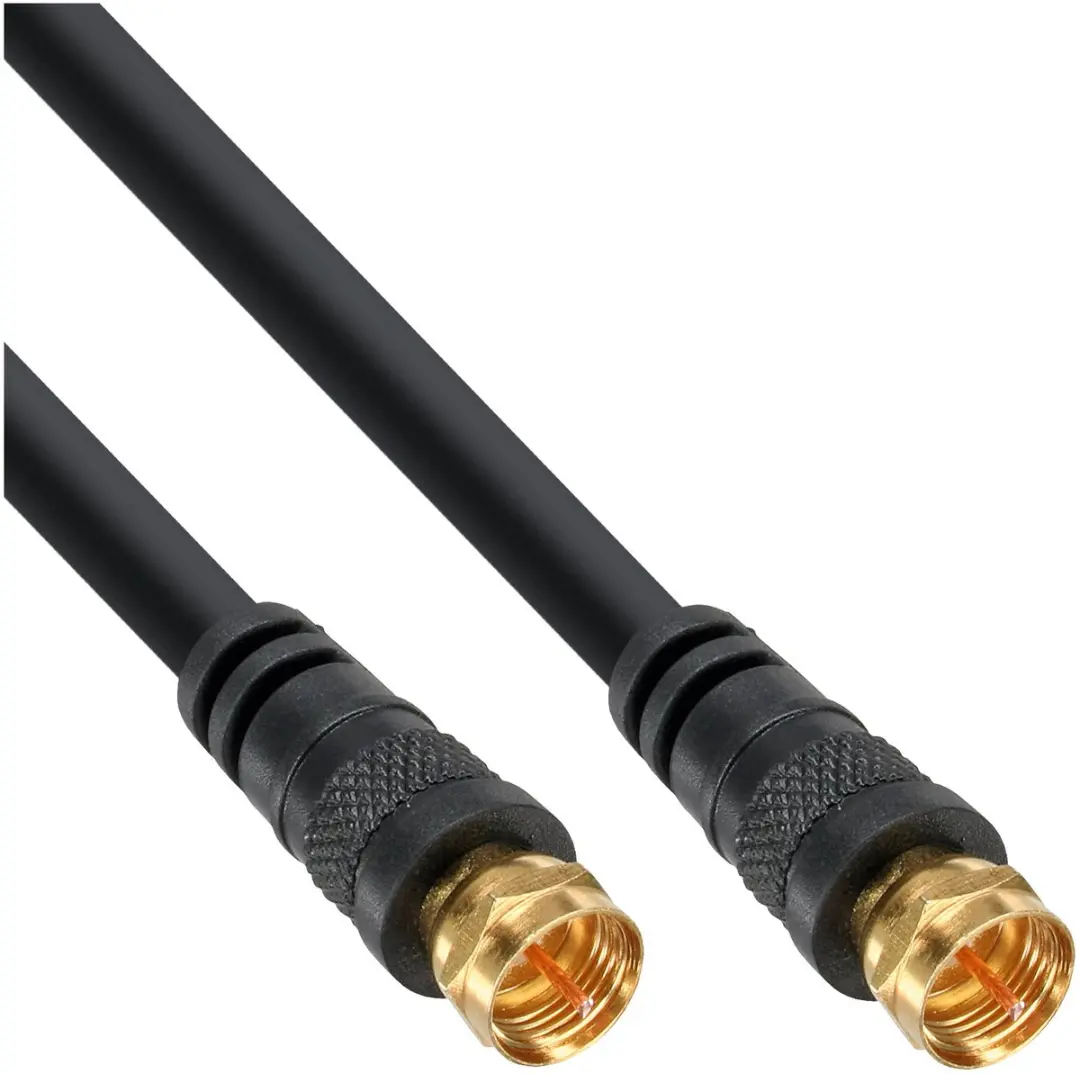 InLine F-F Coaxkabel 5m - Verguld - >85dB