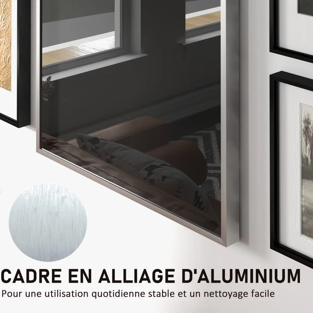 Homcom Jersey Display Frame 70x90cm - Aluminium - Zilver