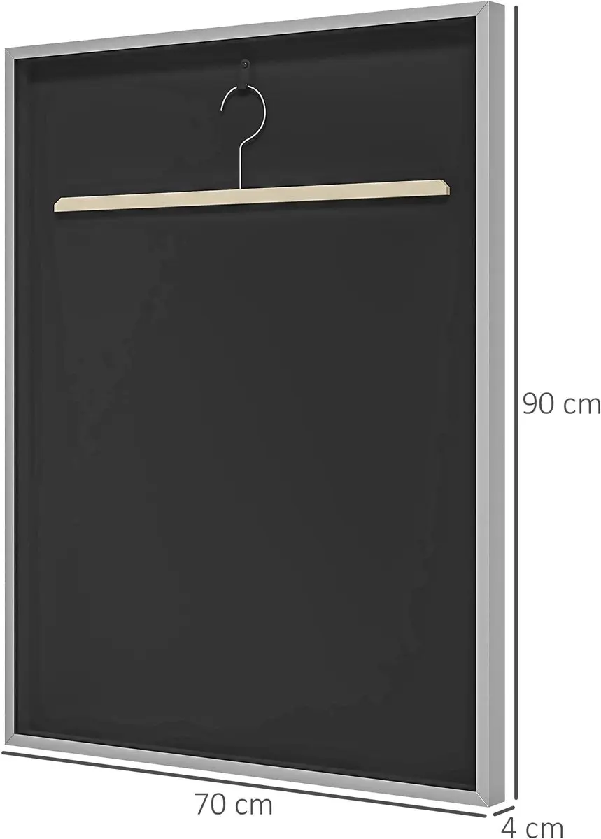 Homcom Jersey Display Frame 70x90cm - Aluminium - Zilver - afbeelding 6 van 6