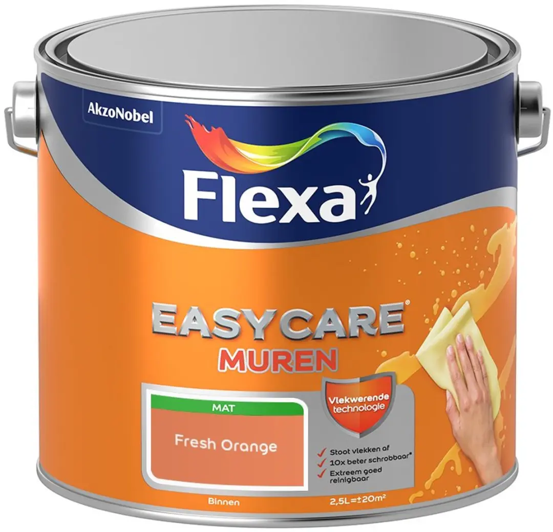 Flexa Easycare Muren Fresh Orange Mengverf 2,5L