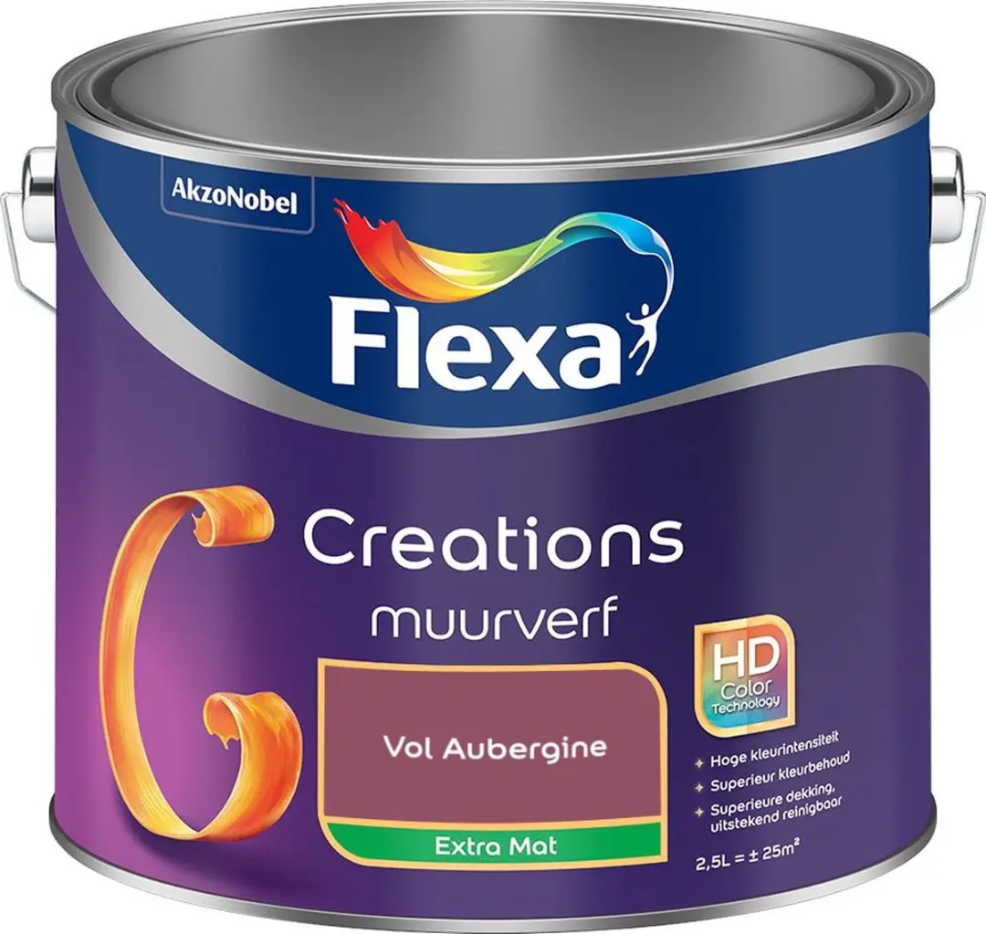 Flexa Creations Muurverf Extra Mat Vol Aubergine 2,5L