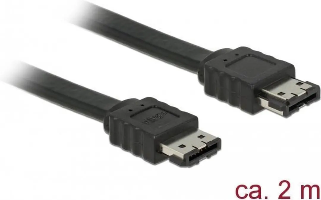 Delock eSATA Datakabel SATA300 3Gbit/s - 2m - Zwart
