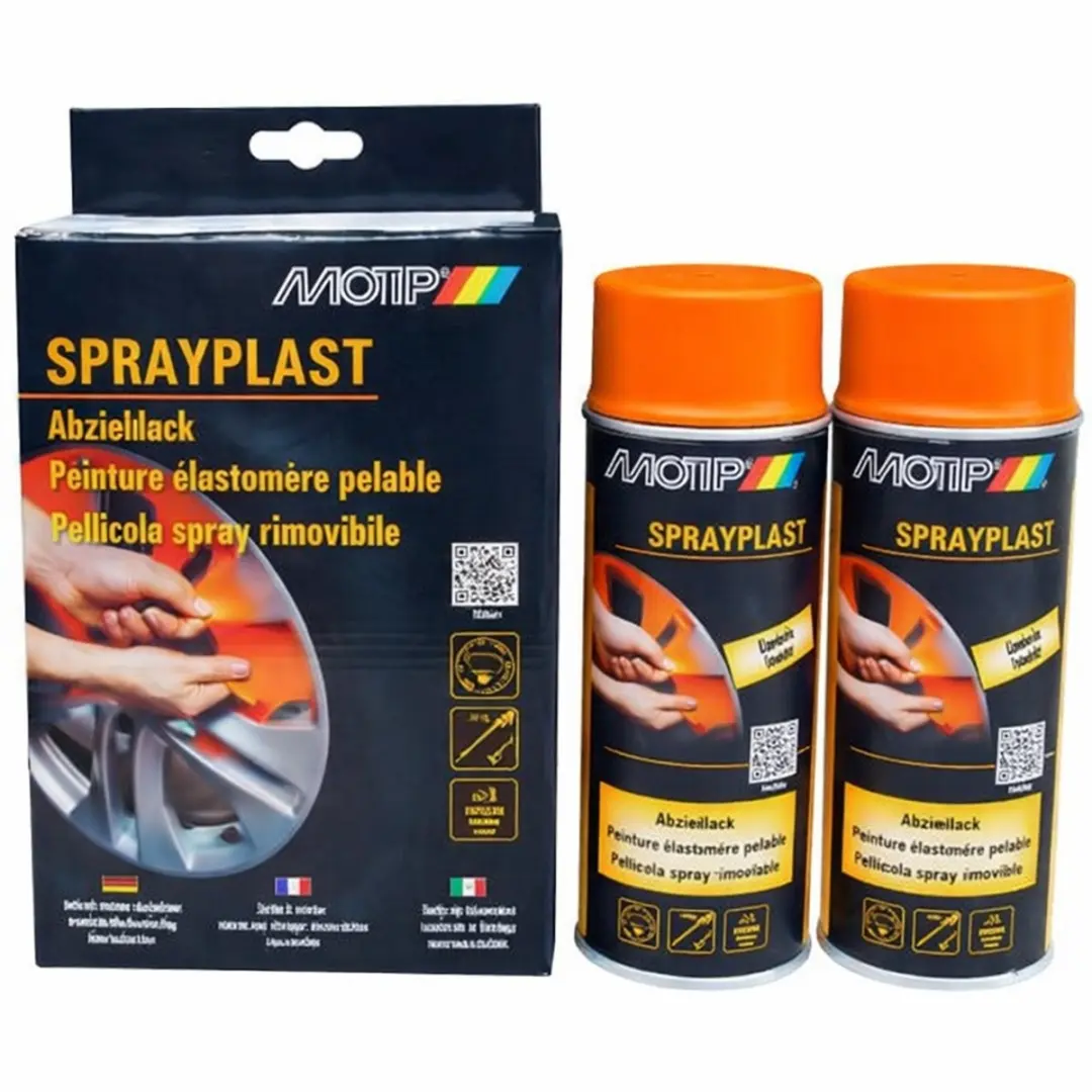 Motip Velgenspray Sprayplast-Set Oranje 2x400ml - afbeelding 3 van 3