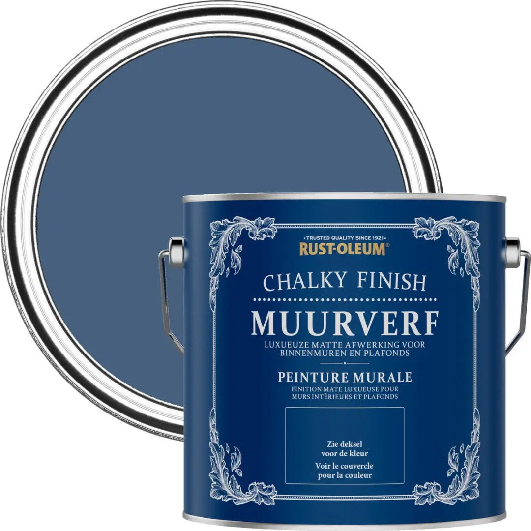 Rust-Oleum Donkerblauw Chalky Finish Muurverf 2,5L