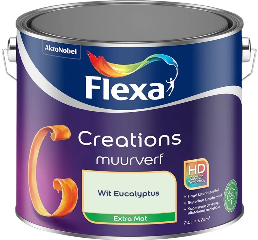 Flexa Creations Muurverf Extra Mat Wit Eucalyptus 2,5L
