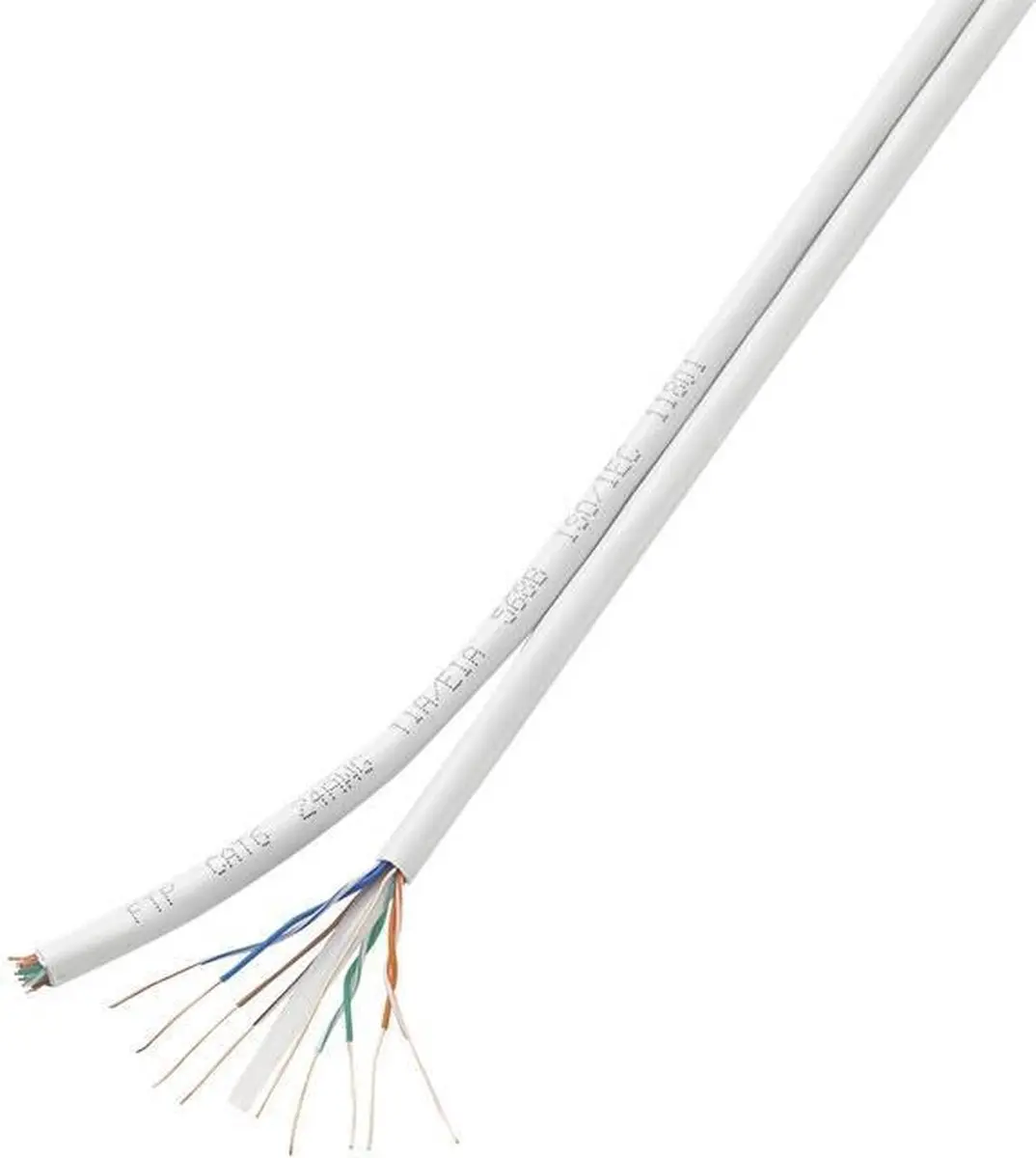 Tru Components Duplex Netwerkkabel CAT 6 Wit 100m