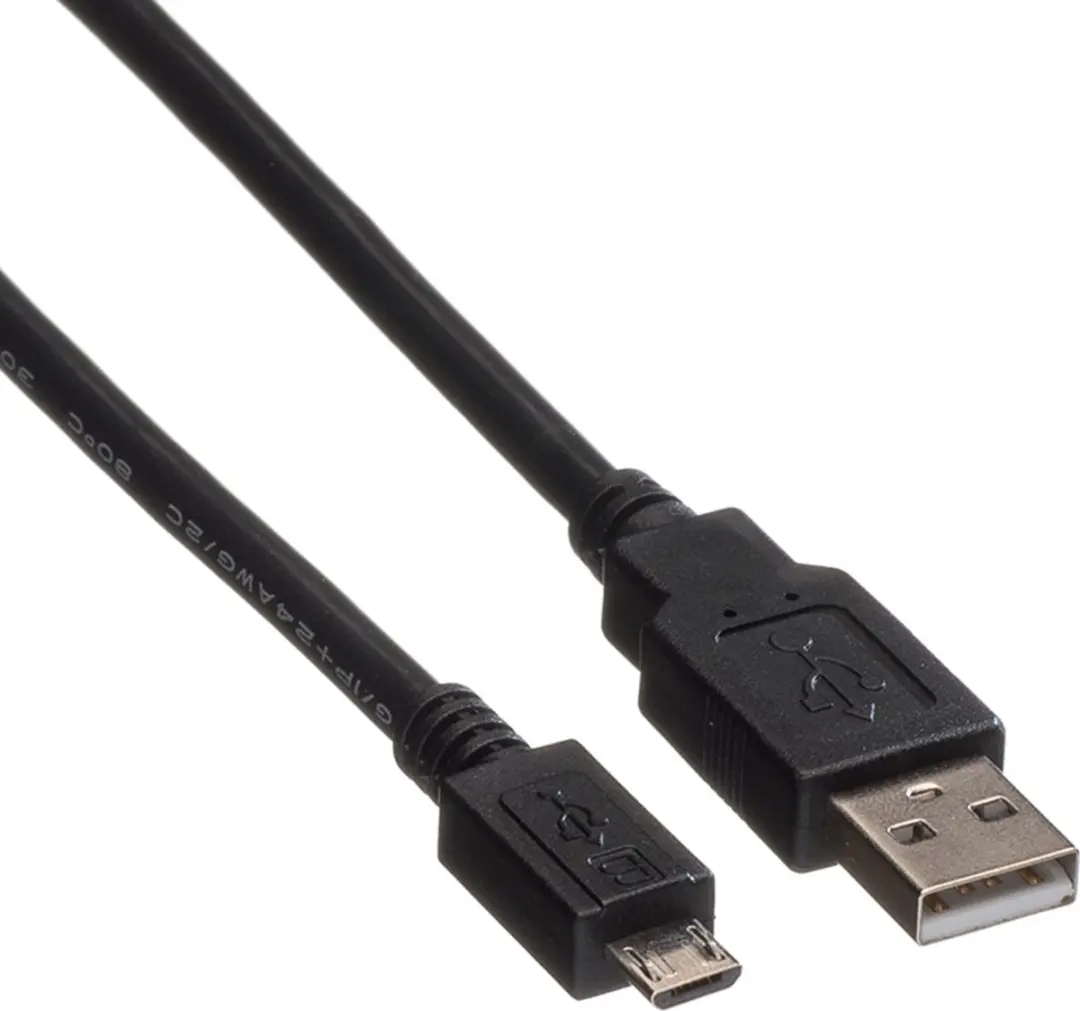 Roline USB A naar Micro USB Kabel 1,8m - Zwart