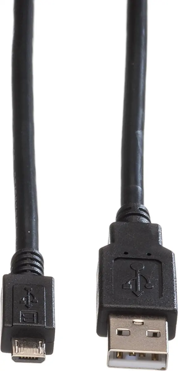 Roline USB A naar Micro USB Kabel 1,8m - Zwart