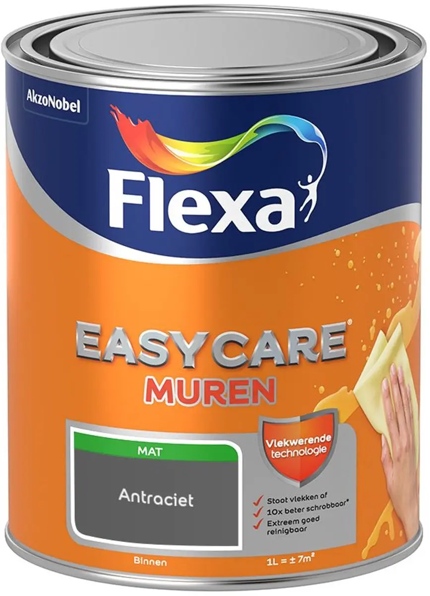 Flexa Easycare Muren Antraciet Mengverf 1L
