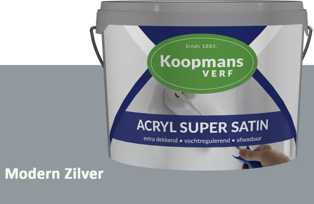 Koopmans Acryl Super Satin Modern Zilver Muurverf 5L