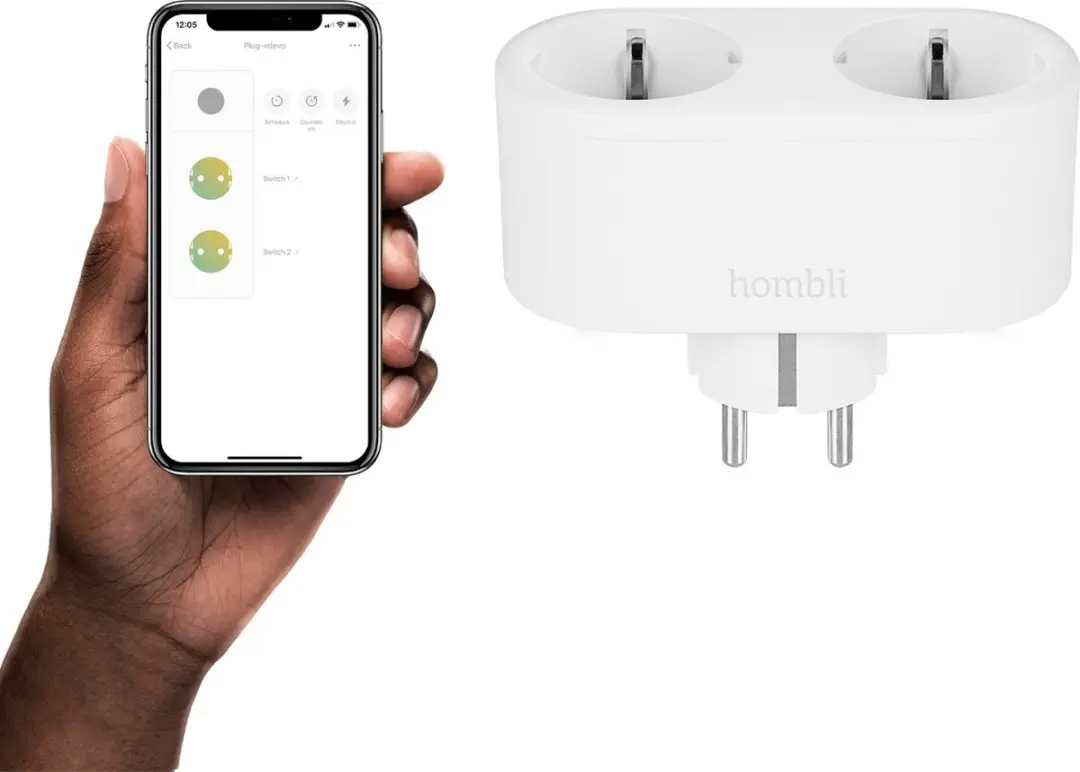 Hombli Smart Duo Socket WiFi - 2 Contacten - Wit