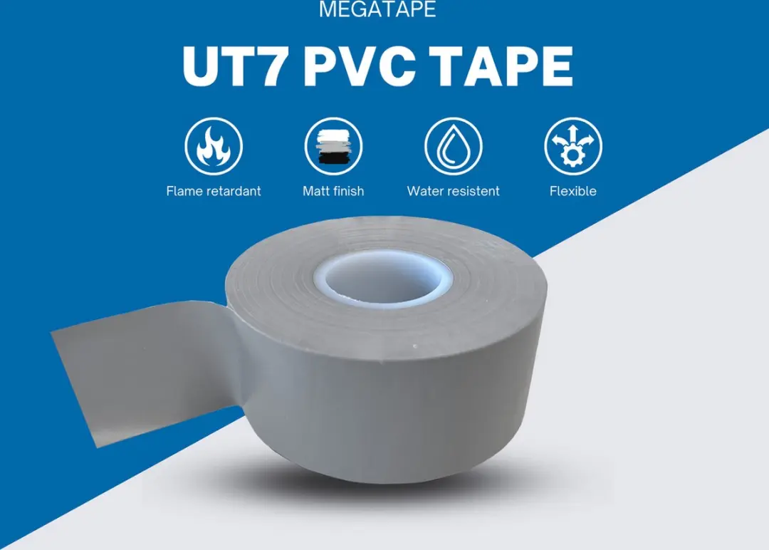 Kortpack Megatape UT7 PVC Isolatietape 38mm x 33m - 4 Rollen - Grijs - afbeelding 4 van 4