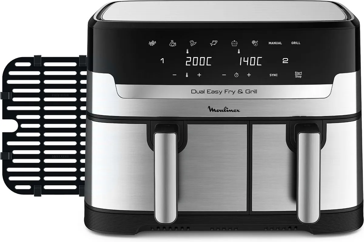 Moulinex Dual Easy Fry & Grill EZ905D20 Airfryer 8,3L - Zwart