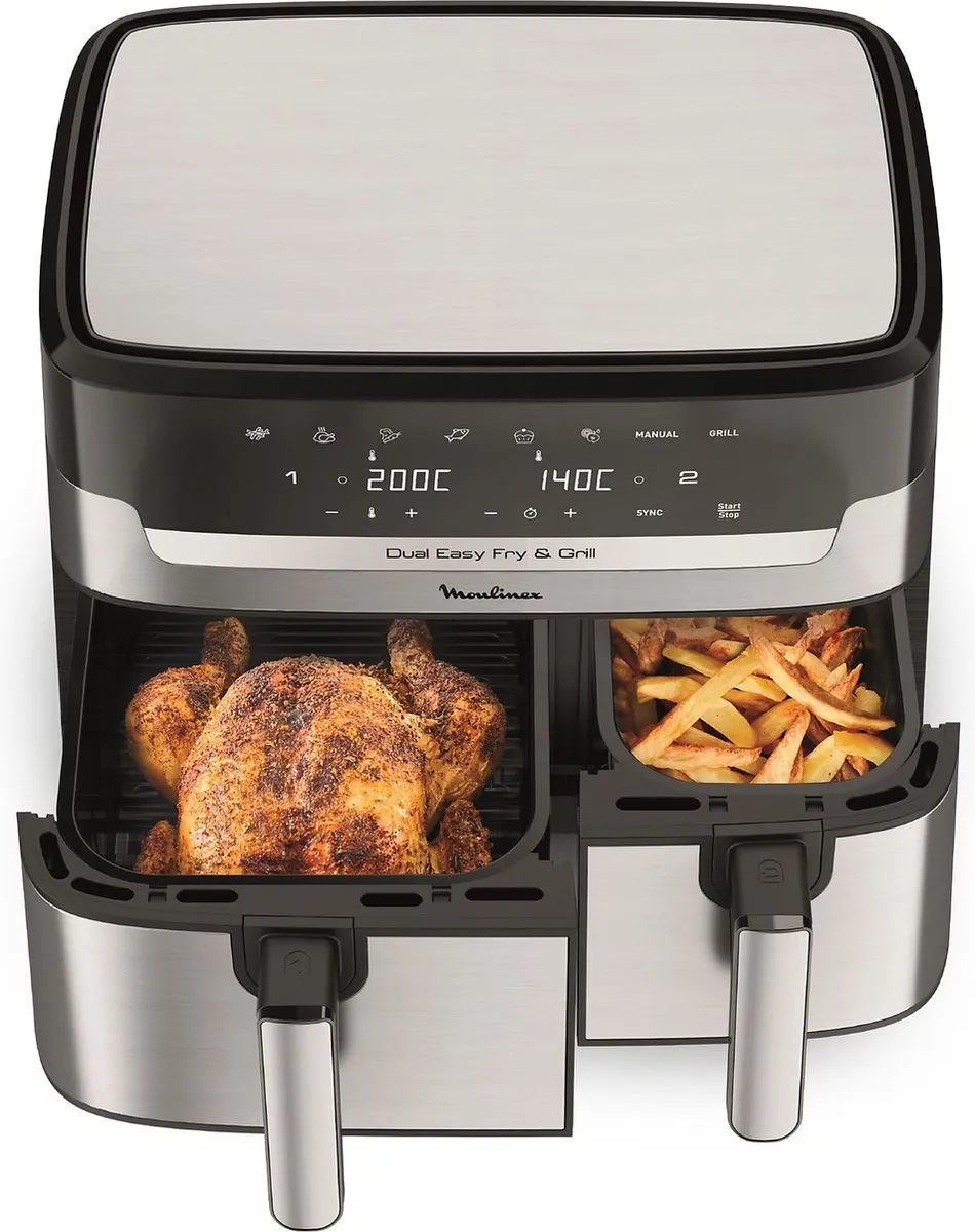 Moulinex Dual Easy Fry & Grill EZ905D20 Airfryer 8,3L - Zwart