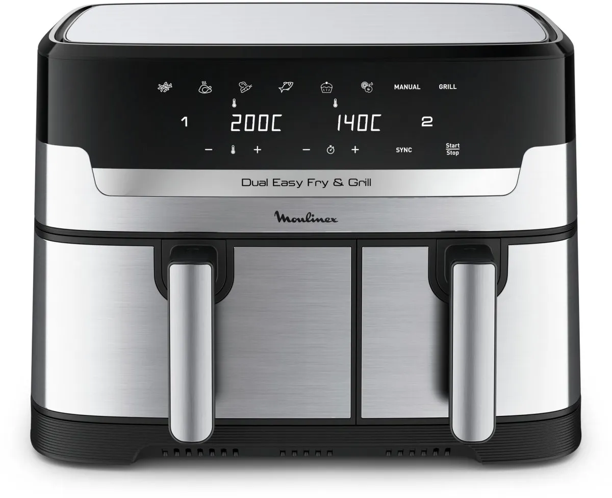 Moulinex Dual Easy Fry & Grill EZ905D20 Airfryer 8,3L - Zwart