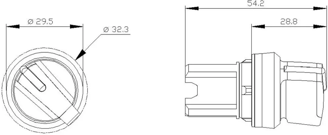 Siemens 3SU1002-2BC60-0AA0 Knevelschakelaar - Zwart/Wit