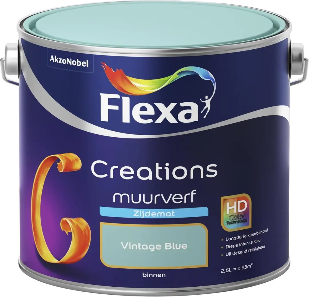 Flexa Creations Muurverf Zijdemat Vintage Blue 2,5L