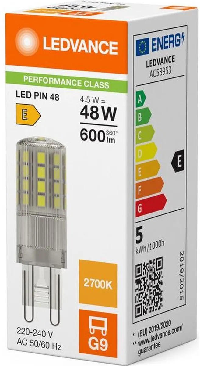 LEDVANCE LED Capsule Steeklamp G9 4.5W 600lm