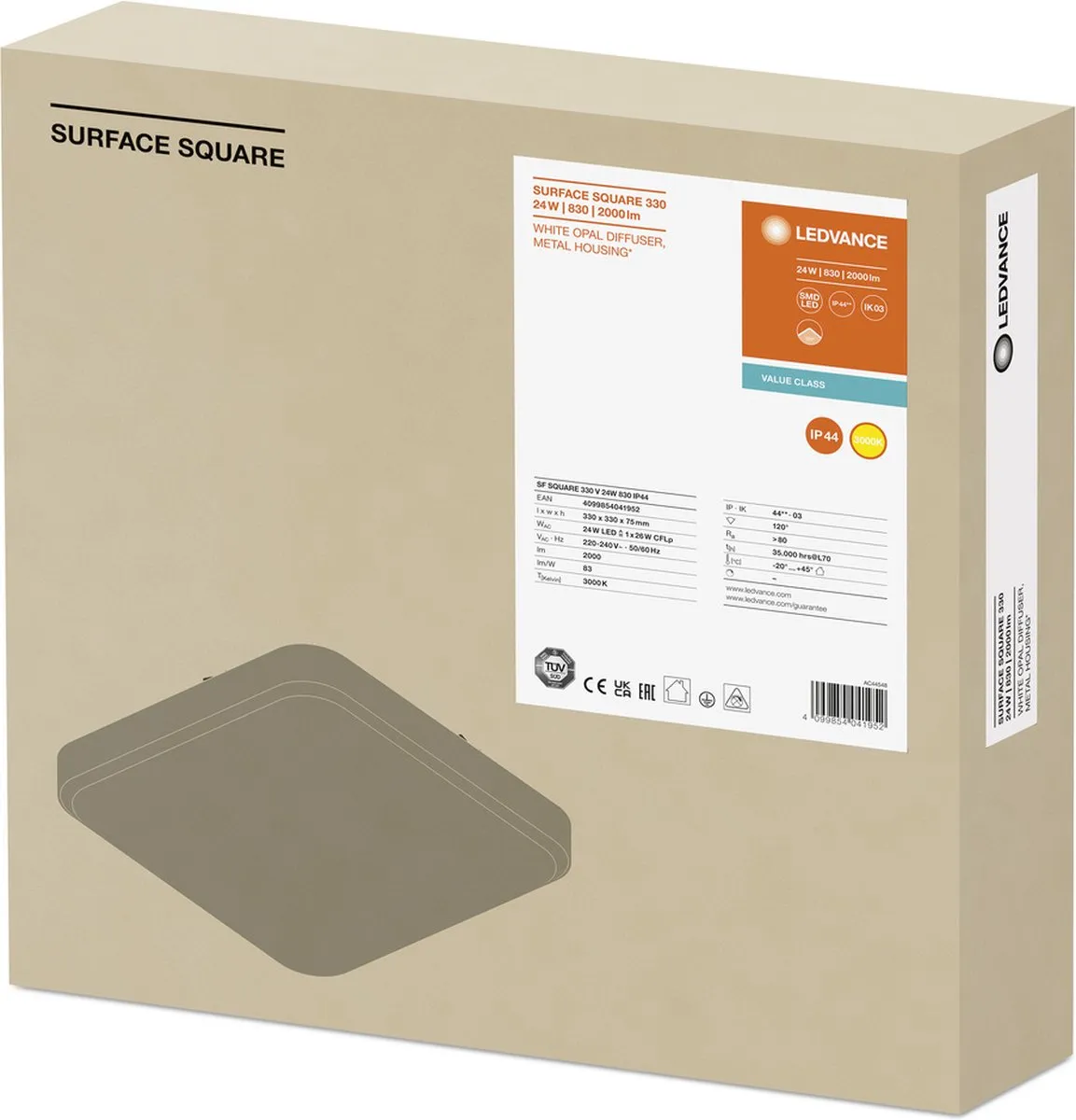 LEDVANCE LED Armatuur 24W 3000K - IP44 - afbeelding 3 van 3