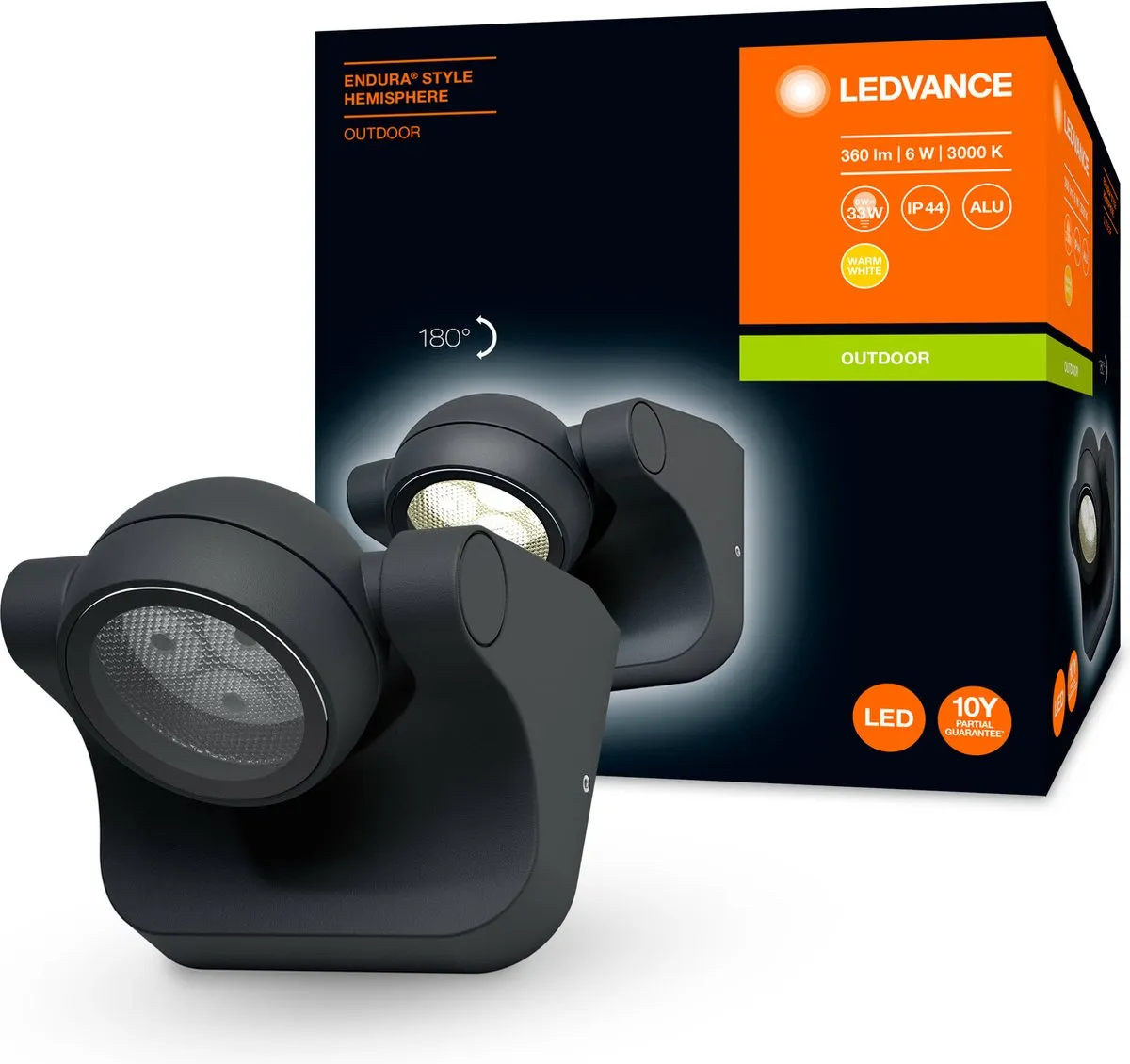 LEDVANCE Endura Style Hemisphere Wandlamp 6W - Warmwit - IP44