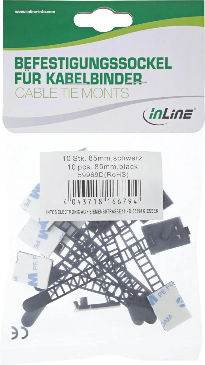 InLine Kabelbinder 94mm - 10 Stuks Zwart