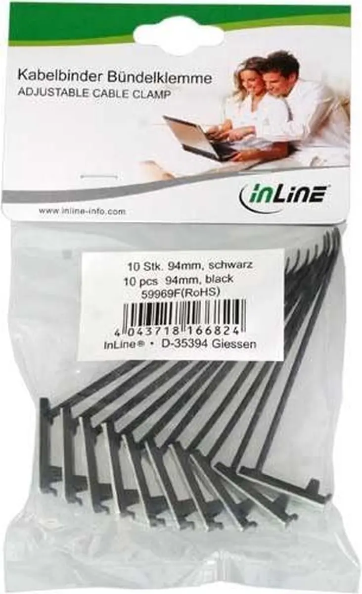 InLine Kabelbinder 94mm - 10 Stuks Zwart