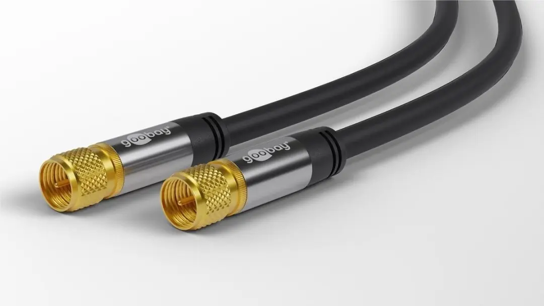 Goobay F(m) Coaxkabel 1m - 10 Stuks - Verguld Koper