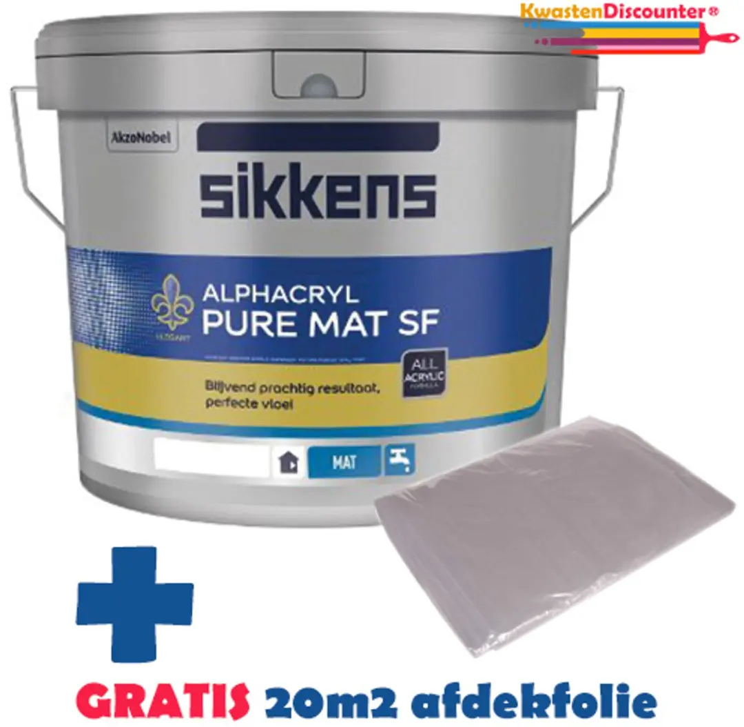 Sikkens Alphacryl Pure Mat RAL 9010 Muurverf 10L
