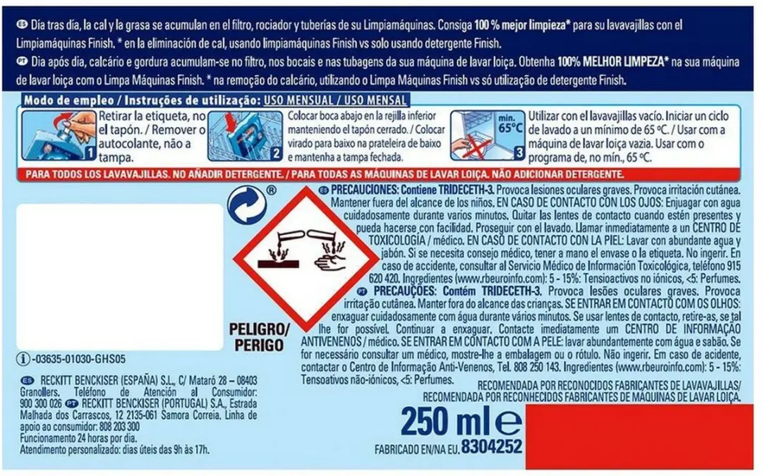 Finish Ontkalker Afwasmachine 250ml