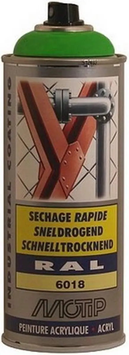 Motip RAL 6018 Industrieel Geelgroen Spuitverf 400ml