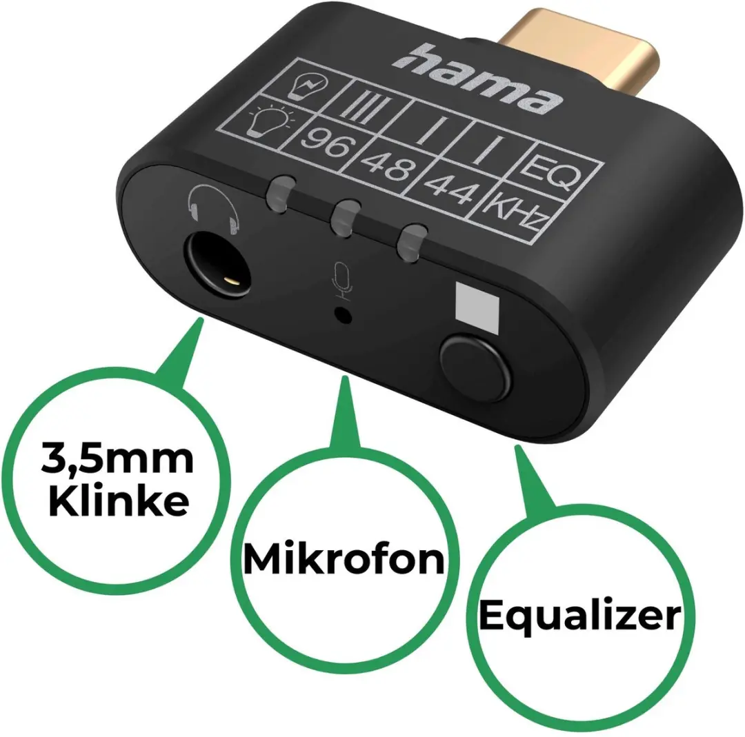 Hama 00200302 USB-C naar 3,5mm Audio-adapter - Zwart - afbeelding 6 van 6