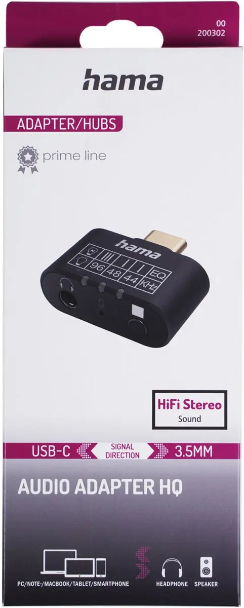 Hama 00200302 USB-C naar 3,5mm Audio-adapter - Zwart