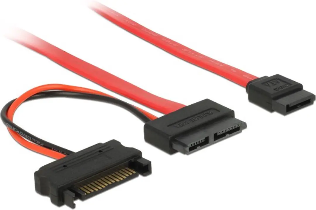 Delock Slim SATA Kabel 6Gbit/s 0,3m - Rood