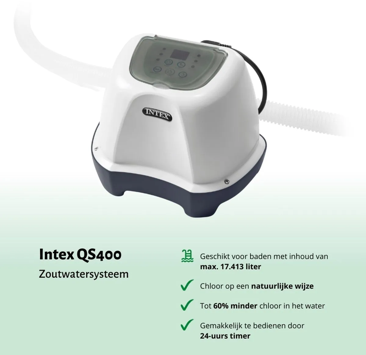 Intex Krystal Clear Zoutwatersysteem QS400 26664GS - 3.785 L/u