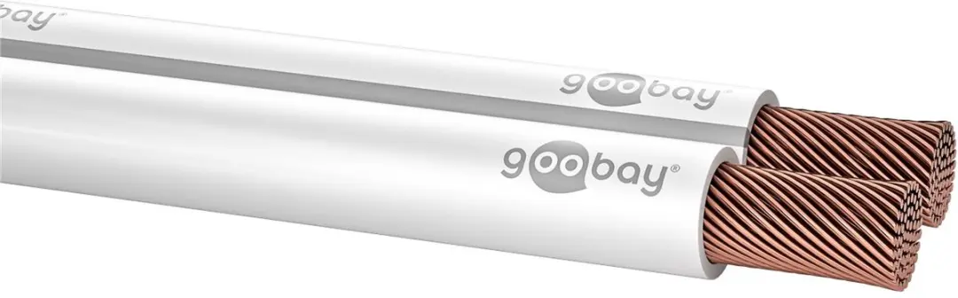 Goobay Luidsprekerkabel 2x0,75mm² Wit - 50m