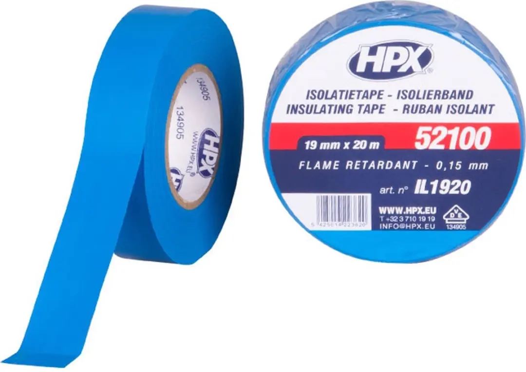 HPX PVC Isolatietape VDE Blauw 19mm x 20m