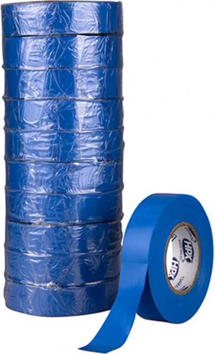 HPX PVC Isolatietape VDE Blauw 19mm x 20m - 10 Stuks