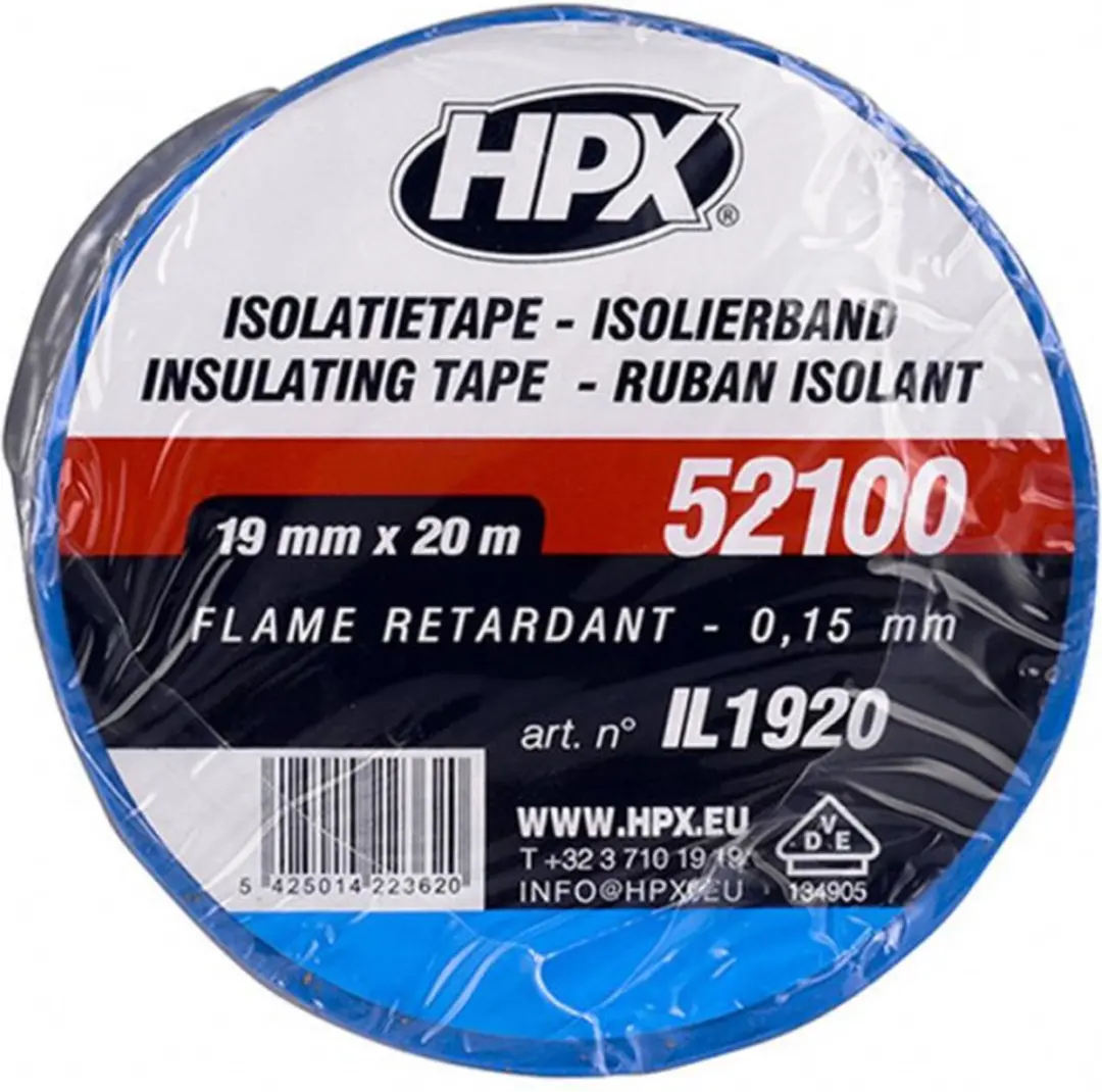 HPX PVC Isolatietape VDE Blauw 19mm x 20m - 10 Stuks