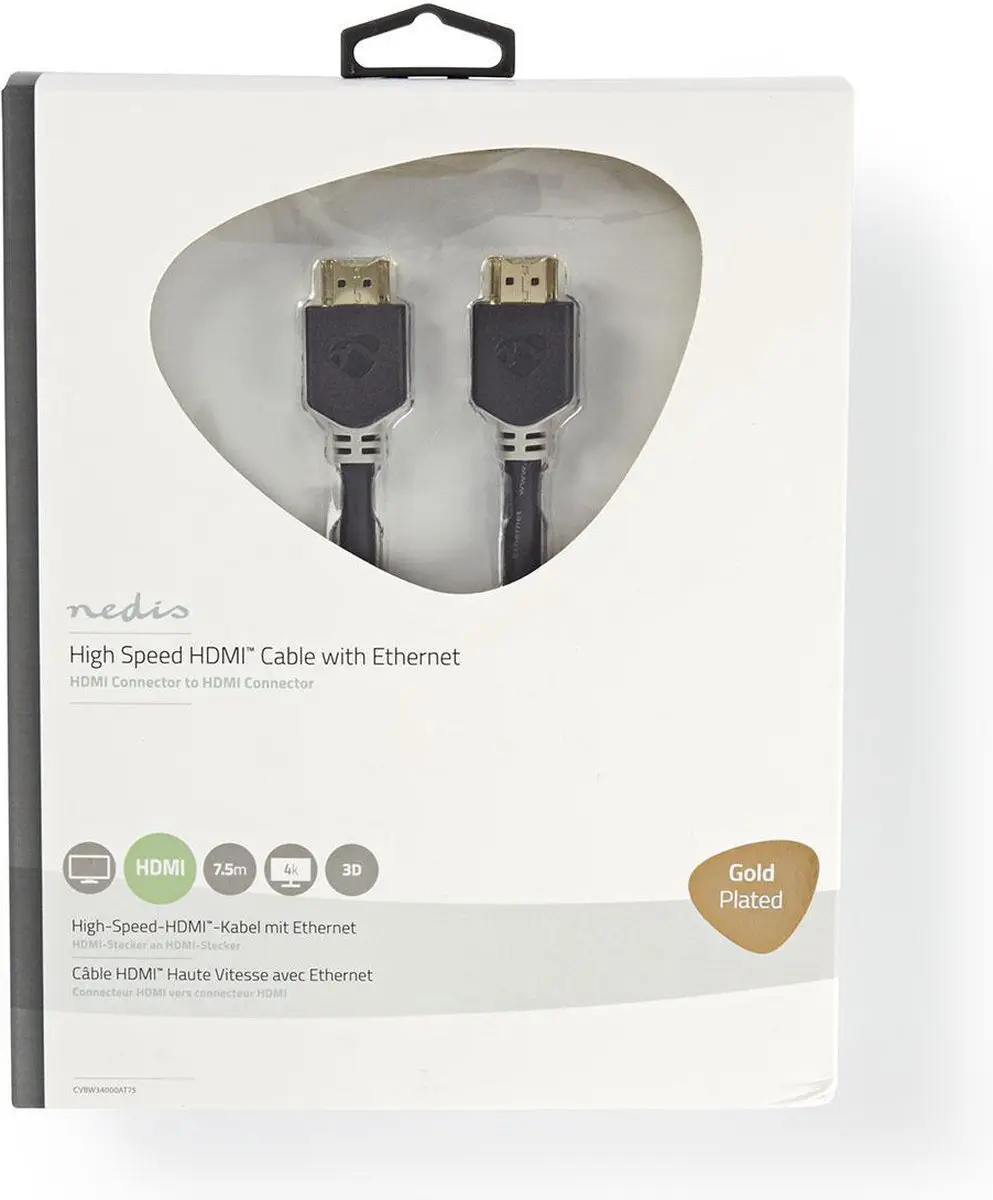 Nedis High Speed HDMI-Kabel CVBW34000AT75 4K@60Hz - 7.50 m - Antraciet
