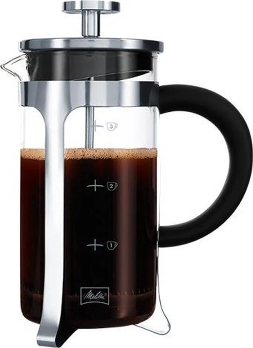 Melitta Premium 3Cups Druksysteem Koffiezetapparaat 0.35L - Zwart/RVS