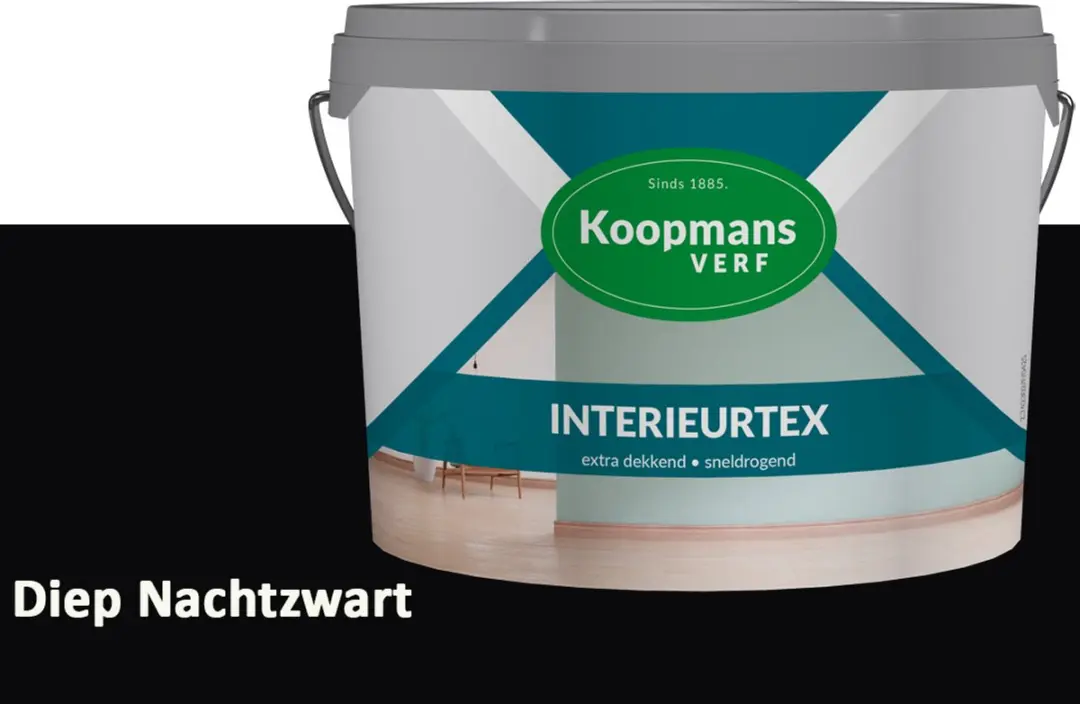 Koopmans Interieurtex Matte Muurverf Diep Nachtzwart 2,5L