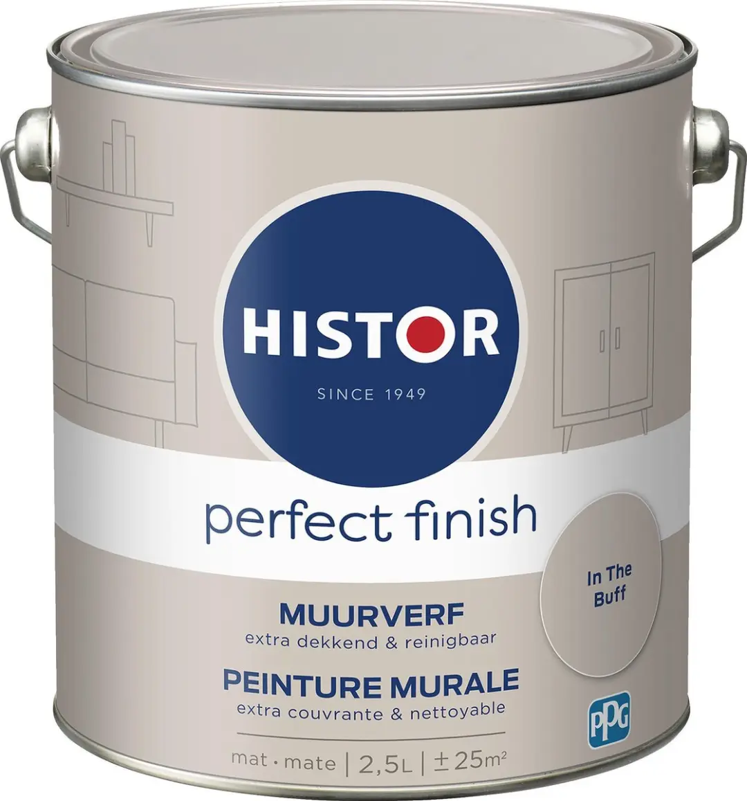 Histor Perfect Finish Muurverf Mat In the Buff 2.5L
