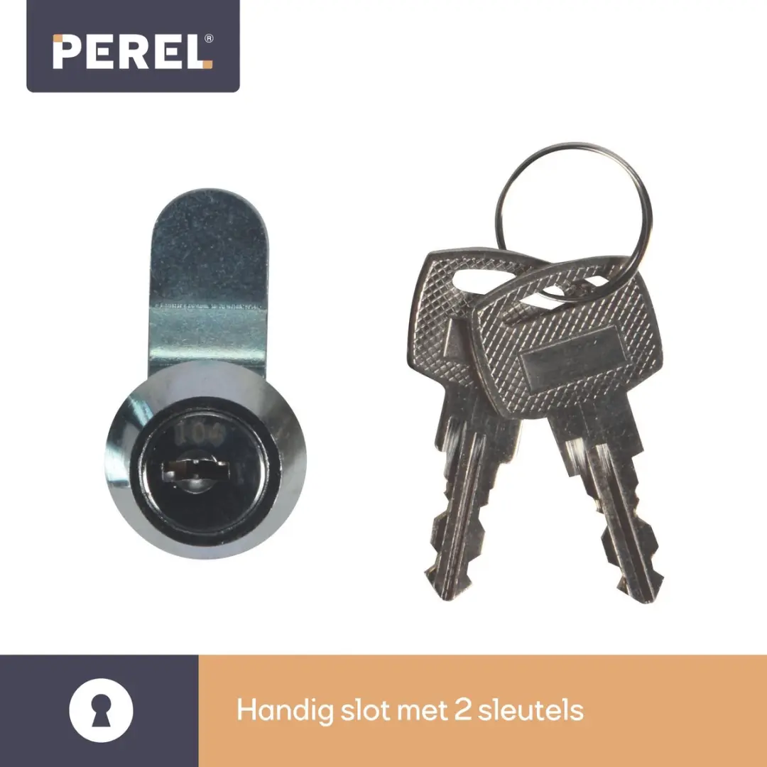 Perel Brievenbus Monaco 36,8x36,5cm - Wit - Met slot & 2 sleutels