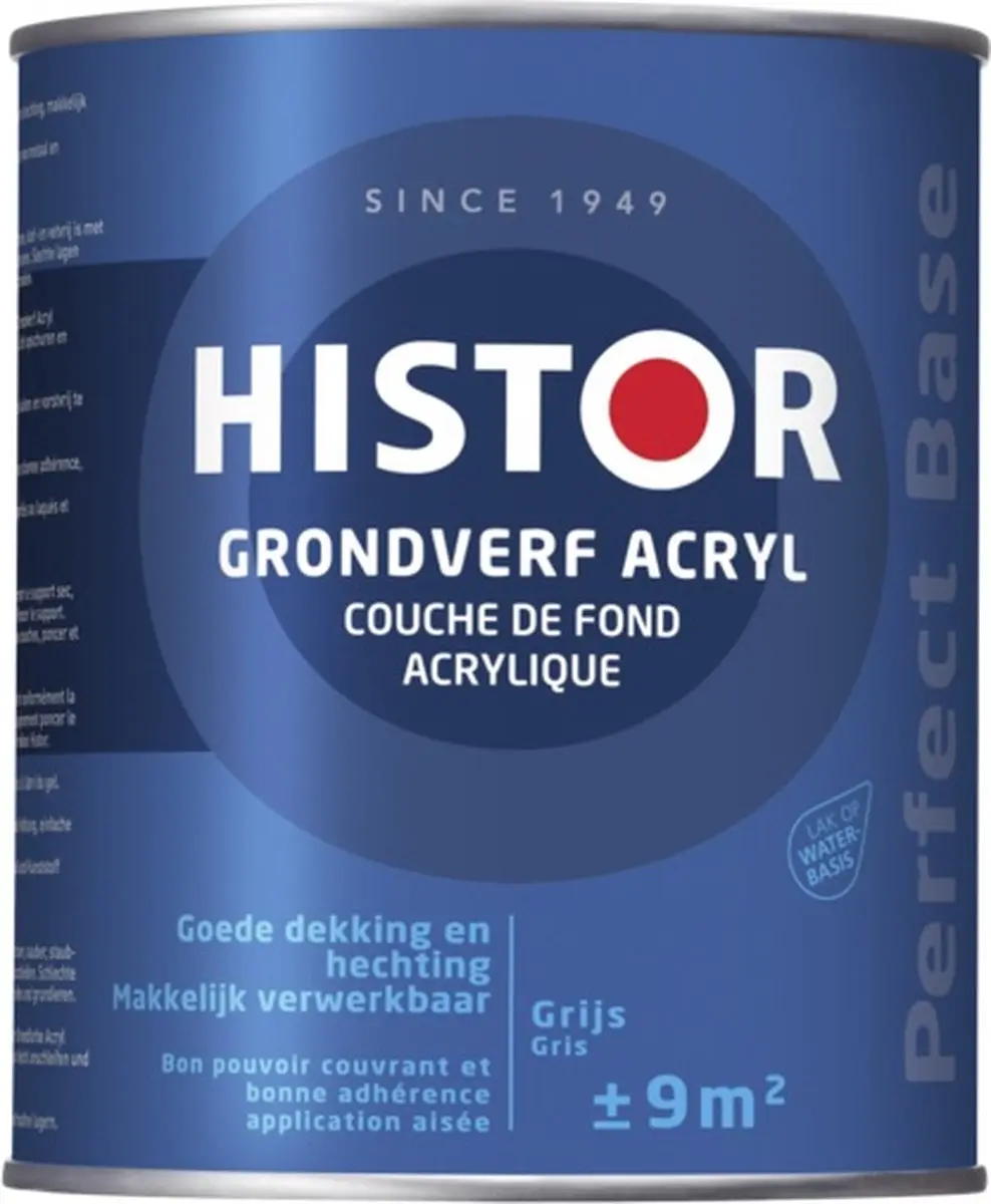 Histor Perfect Base Grondverf Acryl 0,25L - Grijs